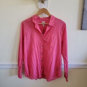 Nix & Zoe Cotton Girlfriend Shirt Xs Bright Rose
